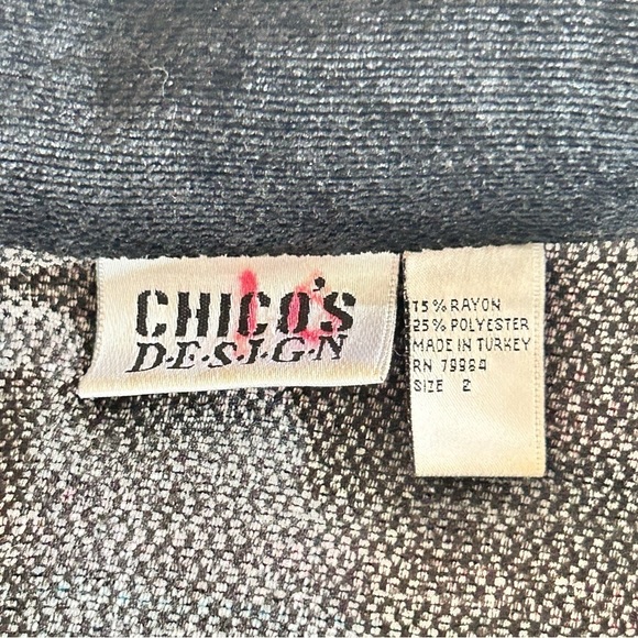 CHICOS Design Vintage 90s Chenille Knit Southwest Aztec Zip Shirt Jacket M/L - Picture 7 of 8